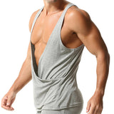 AIDASE  -  Sleepwear Loose Comfort Soft Tank Tops Men Sexy Wrap Deep V Neck Sleeveless Vest Shirts Mens Summer Casual Solid Color Camisoles aidase-shop
