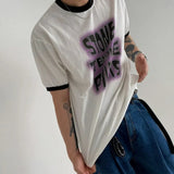 AIDASE  -  Summer New Men Tide Ins Chic  Korean Tops High Street Casual Print Cotton Small Neckline O-Neck Short Sleeve T-shirt aidase-shop