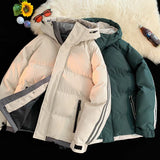 Aidase Autumn Winter Korean Fashion Trend Hooded Cotton-Padded Jacket Men Casual Loose Thick Warm Parka Coat Winter Puffer Jacket Men aidase-shop