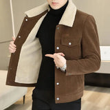 Aidase Thick Corduroy Men's Coats Winter Fleeced Warm Slim Fit Male Jackets Novelty In Deals Fast Delvery On Offer Aesthetic Stylish aidase-shop