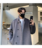 AIDASE  -  Fall and Winter New High-neck Wool Jacket, Thickened and Warm Solid Color Men's Coat, Stylish and Versatile Windproof Coat. aidase-shop