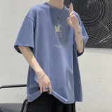 AIDASE  -  Fashion O-Neck All-match Printed T-Shirt Men's Clothing Spring New Oversized Casual Pullovers Short Sleeve Korean Tee Shirt