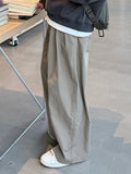 AIDASE  -  Folded Casual Pants Work Trousers Khaki Loose Long Pants Simple Match for Men And Women Spring Autumn Pure Color Leisure Pants aidase-shop
