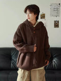 AIDASE  -  Retro Japanese  Color Hoodie Sweatirt Men Women Autumn Winter Simple Casual Couple Knitted Outerwear Polyester Fiber aidase-shop
