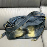 AIDASE  -  Korean Casual Large Capacity hobos denim Bags For Women Luxury Designer Handbag And Purse In Wide Straps Cloth Shoulder aidase-shop