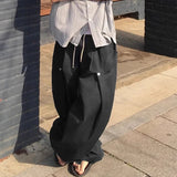 AIDASE  -  Men Wide Leg Pants Joggers Solid Color Drawstring Loose Trousers Men Streetwear Korean Style Fashion Casual Pants S-5XL aidase-shop