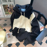 Aidase Male Clothes Hoodies Hooded Spliced Sweatshirt for Men Hip Hop Black Welcome Deal Novelty and Streetwear Luxury No Brand Loose S aidase-shop
