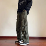 AIDASE  -  New Corduroy Cargo Pants Men Y2K Vintage Baggy Wide-leg Trousers Straight Casual High Street Green Pantalones Hombre