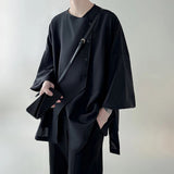 AIDASE  -  Irregular Design Short Sleeved Men Shirt Niche Single-breasted Solid Color Male Tops 2025 New Fashion Men's Shirts 21E6627 aidase-shop