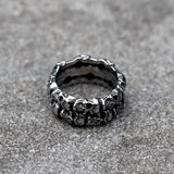 Aidase NEW Men's 316L stainless steel rings Unique Skull ring Vintage Aegishjalmur PUNK Jewelry Gifts aidase-shop
