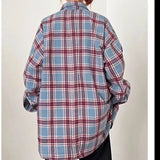 AIDASE  -  American Sle Plaid Long Sve irt Men Women Casual Loose All Match Worn Long Sve Cheered irt Coat Spring Autumn aidase-shop