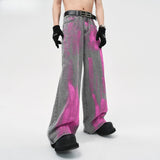AIDASE  -  Coated Jeans Men's American High Street Wasteland Gray Wide-leg Pants Men Women A-type Smoke Gray Floor Pants
