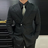 Aidase British Style Men Italian Linen Wide Collar Versatile Blazer Hombre Suit Chaqueta Hombre Prom Blazer Men Blazer Vintage Burgundy aidase-shop