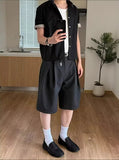 AIDASE  -  Retro American A-Line Pleat Bend Knife Tr Five-Quarter ort Pants Men Women Summer Daily Commuting Casual orts aidase-shop