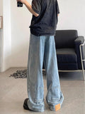 AIDASE  -  Hong Kong Style Wide-leg Jeans for Men in Spring Autumn New Style Loose-fitting Trendy Pants aidase-shop
