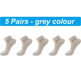 AIDASE  -  High Qualty Men's Bamboo Fiber Socks Short Summer Breatheable Anti-Bacterial Man Ankle Socks Busines 5Pairs Plus size EU38-46 aidase-shop