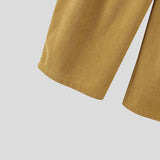 AIDASE  -  Men Corduroy Pants Solid Color Button Joggers Loose Wide Leg Trousers Men Streetwear 2025 Fashion Casual Male Long Pants aidase-shop