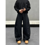 AIDASE  -  Loose Straight Leg Black Knife Edge Men's Jeans American Retro Casual Wide Leg Floor-Length Trousers Spring Summer Fashion aidase-shop