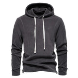 AIDASE  -  Men's Autumn Winter Stand Collar Half Zip Long Sleeve Hoodie Trendy Versatile Men's Fleece Top aidase-shop