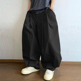 AIDASE  -  Men Pants Solid Button Pleated Baggy Casual Trousers Men Streetwear Oversize Joggers Fashion Male Lantern Pants aidase-shop