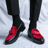 AIDASE  -  British Business shoes Men Yuppie Social Leather Men Brogue Shoe Wedding Men's Dress Formal Shoes Large Size 48 Bow Loafers Male aidase-shop
