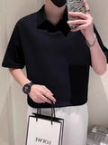 AIDASE  -  Summer Men's Korean Fashion Waffle Polo T-shirt Casual Solid Short Sleeve Tee Tops  New Y2K Vintage Streetwear polos homme aidase-shop