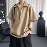 AIDASE  -  Fake Two-Piece Men's Tops Stylish short sleeve simple solid color male t-shirt summer new trend all-match menswear 21E6628 aidase-shop