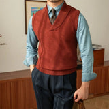 AIDASE  -  Men's Casual Sweater Vest Warm and Comfortable Vest in Autumn and Winter Solid Color Sweater Vest Casual Fashion Warm Top aidase-shop