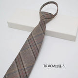 AIDASE  -  British Style Fashion TR Fabric Plaid Neck Ties For Men Formal Brown Khaki Wool Clip Tie Luxury Soft Free Knot Lazy-tie Cravat aidase-shop