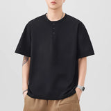 AIDASE  -  Solid Color Short Sleeve T-shirt Men's Summer Fashion Loose Casual Retro Tshirt Couple Streetwear T Shirts aidase-shop
