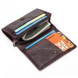 AIDASE  -  Men's Short Genuine Leather Wallet Vintage Coin Purse Top Layer Cowhide Vertical Card Holder Large Capacity aidase-shop