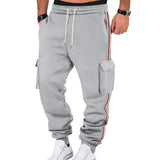 AIDASE  -  Men's Striped Side Cargo Joggers Loose Fit Drawstring Casual Sports Pants With Multi Pockets aidase-shop
