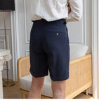 AIDASE  -  Italian Style Naples Shorts Men Summer Seersucker High Waisted Paris Buckle Suit Middle Pants England Business Casual Shorts aidase-shop