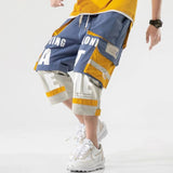 Aidase Summer Fashion Men Shorts Casual Hiphop Streetwear Harajuku Pocket Cargo Color Contrast Patchwork Print Street Retro Japan aidase-shop