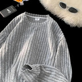 AIDASE  -  American Casual Hairy Sweatshirt Men's Autumn Winter Hip Hop Preppy Loose Lazy Long-sleeved T-shirt High-end Casual Inner Wear aidase-shop