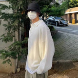 Aidase Knit Polo Sweat Shirt Men's Clothing Unicolor T Man Plain Xl Harajuku Fashion 90s Vintage Elasticity Emo One Piece Tee It A Top aidase-shop