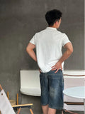 AIDASE  -  White ort Sve  irt Ice Silk Spor Qui Dry f Sve Summer T-irt for Men with Cuff Stand Fit Non Iron aidase-shop