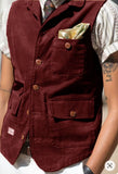 Aidase Men's Corduroy Single Breasted Suit Vest Retro Dress Vests Man Steampunk Elegant Man Coat Suits Modern Men Vests Male Working aidase-shop