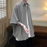 =Aidase Shirt man fashion Streetwear Casual Plaid Shirt Men'S Half Sleeve High Quality Loose Spring Summer Fashion Chemise Homme aidase-shop