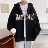 AIDASE  -  American Style Loose Men's Hoodie Jacket Spring Autumn High Street Casual Couple Open Cardigan Top Polyester Fiber Long Sleev... aidase-shop