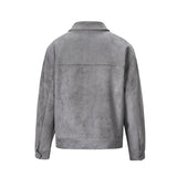 Aidase Vintage Suede Jacket Men Autumn Winter Loose Crock Jackets Zipper Lapel Casual Multi Pocket Bomber Short Jacket for Men aidase-shop