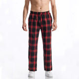 AIDASE  -  Men's Casual Plaid Yoga Pants Straight Leg Home Leisure Trousers Summer New Arrival Sport Style Comfortable Men's Long Pants aidase-shop