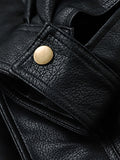 Autumn Winter Waterproof Windproof Oversized Thickened Warm Black Faux Leather Jacket Men Zip Up Casual Cool Fashion aidase-shop