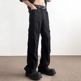 AIDASE  -  Men American Pocket Work Summer Thin Casual Loose Straight Trousers aidase-shop