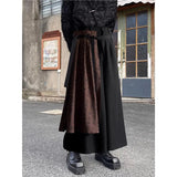 AIDASE  -  New Chinese Style Calligraphy Patchwork Wide Leg Pants Men's Design Sensation Small Audience National Trend Sash West Pants aidase-shop