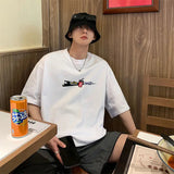 AIDASE  -  Fashion O-Neck Loose All-match Printed Letter T-Shirts Men Clothing Summer New Oversized Casual Tops England Tee Shirt aidase-shop