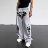 AIDASE  -  Men's Gothic Tribal Print Wide Leg Sweatpants - Loose Hip Hop Streetwear Trousers Elastic Waist Casual Pants aidase-shop