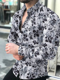 AIDASE  -  Men's Fashionable All-Match Long-Sleeved Shirt Printed Casual Flower Shirt aidase-shop