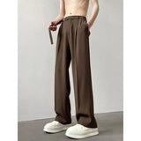 AIDASE  -  Premium Coffee Drape Suit Pants Men Spring Fashion High-end High Waist Straight Loose Casual Trousers Japanese Streetwear aidase-shop