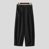 AIDASE  -  Men Pants Solid Button Pleated Baggy Casual Trousers Men Streetwear Oversize Joggers Fashion Male Lantern Pants aidase-shop